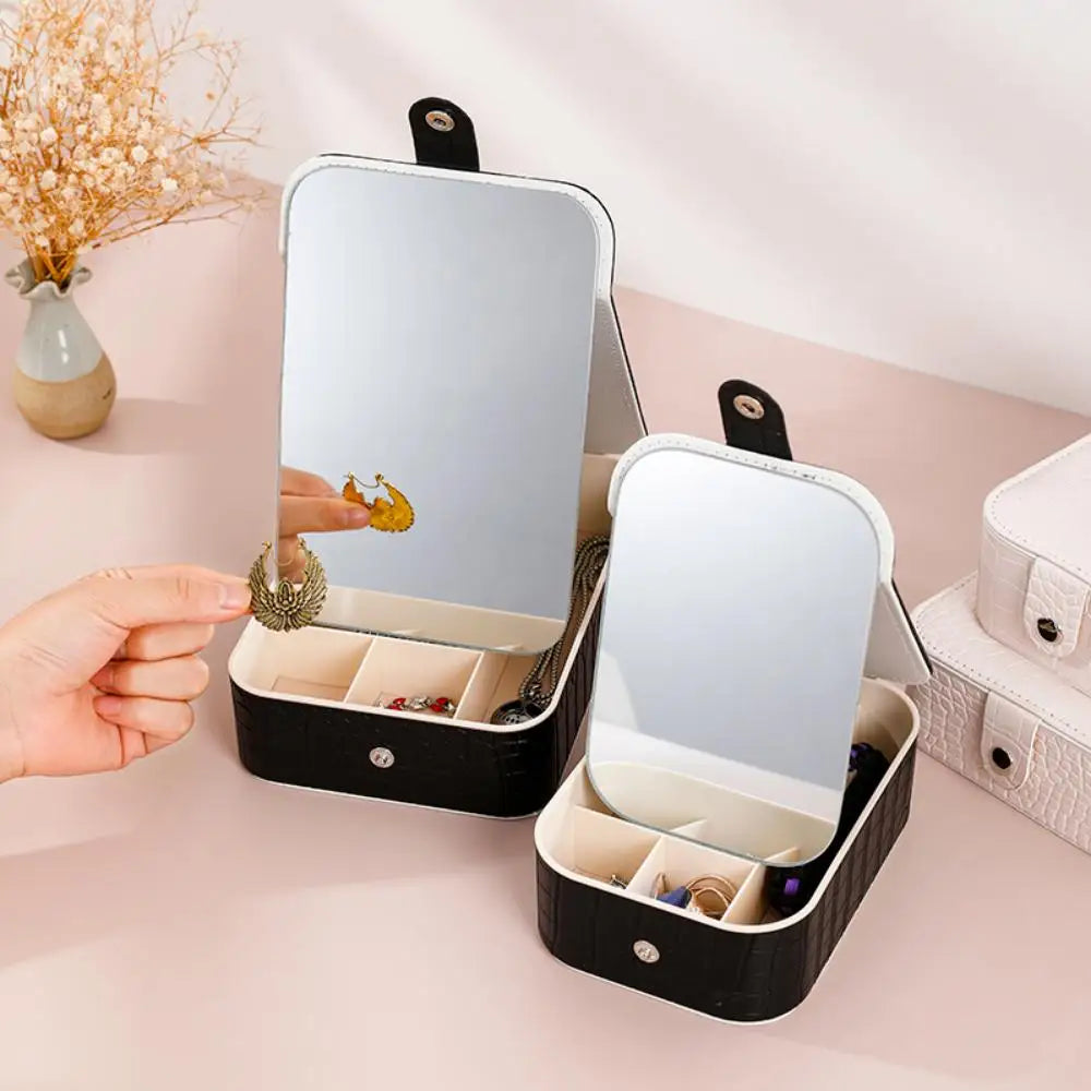 PU Leather Jewelry Box with Mirror