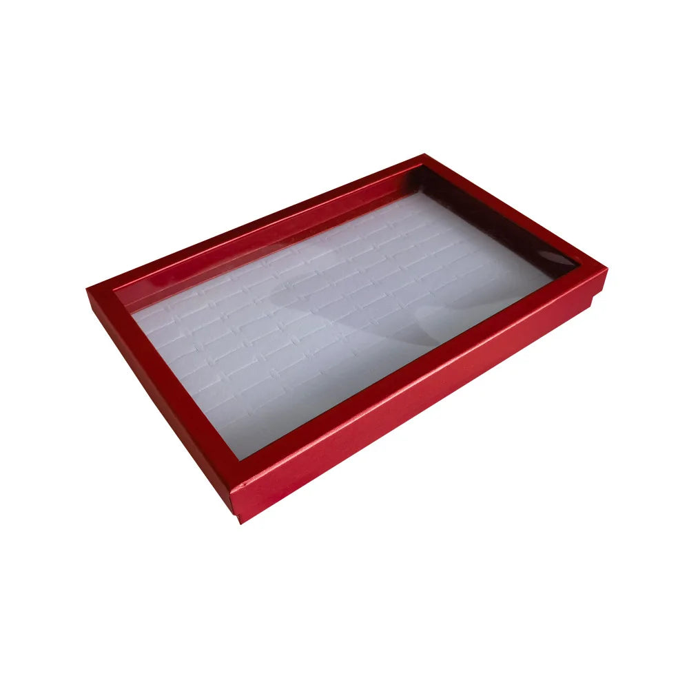 100-Slot Jewelry Display Box with Transparent Cover