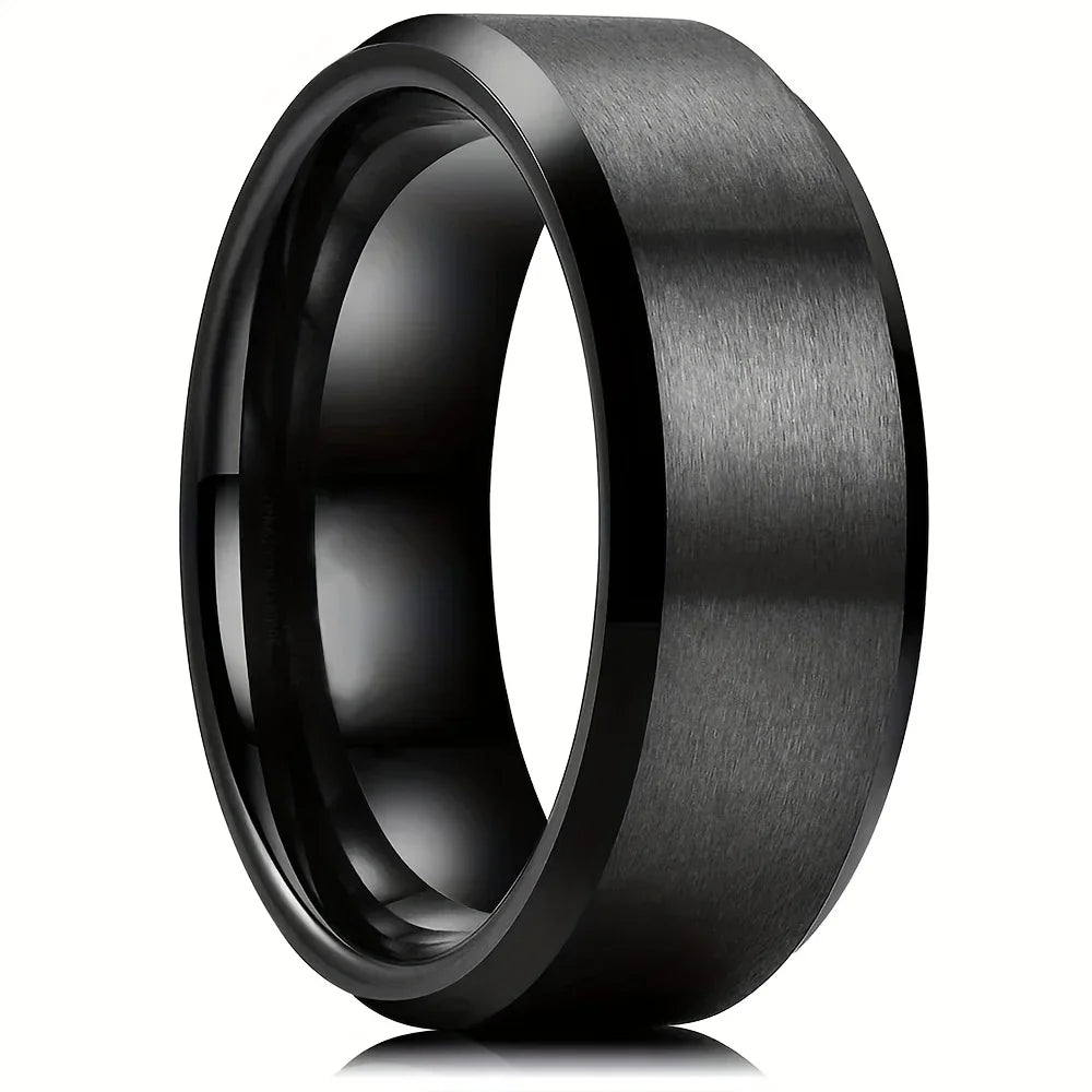Stainless Steel Men’s Band Ring (Sizes 6–13)