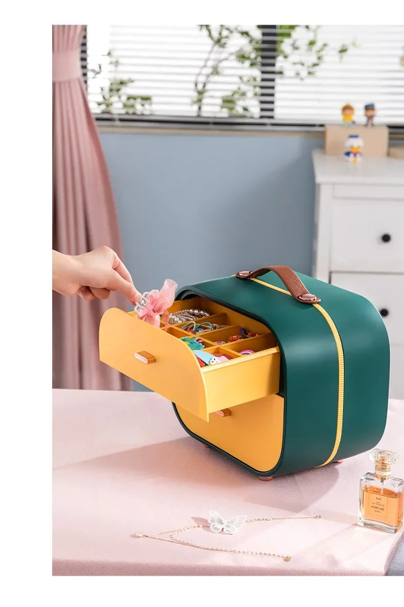 Travel Jewelry Organizer Box with Handle