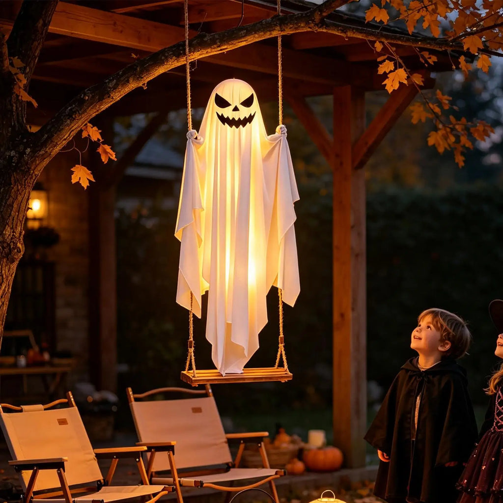 Halloween Light-Up Swinging Ghost