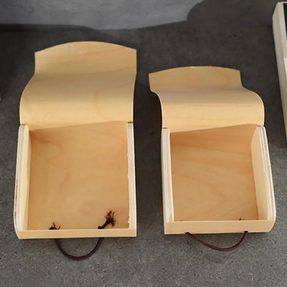 Wood Jewelry Box with Lid & Gold Lock