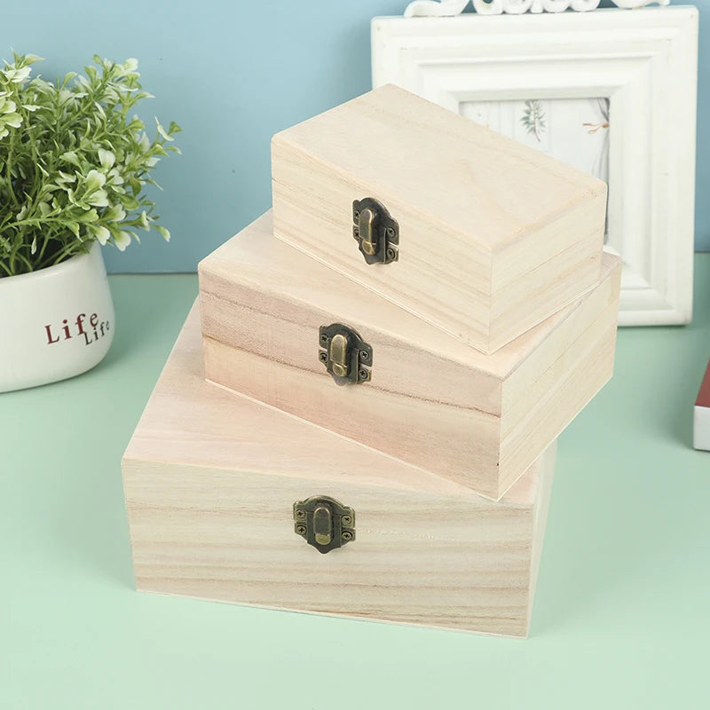 Rectangular Wooden Storage Box