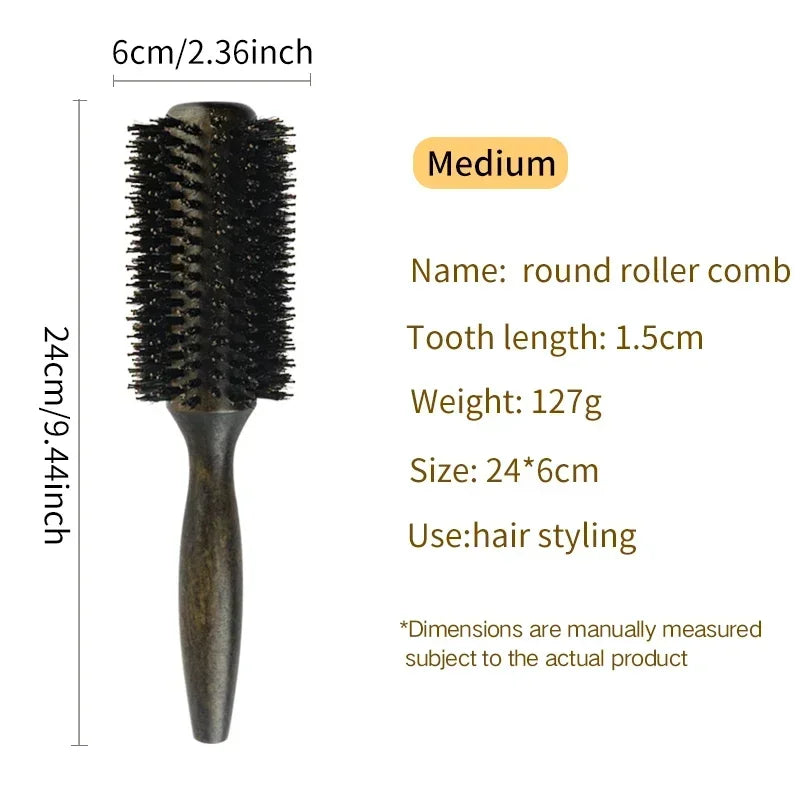 Professional Salon Boar Bristle Round Hair Brush