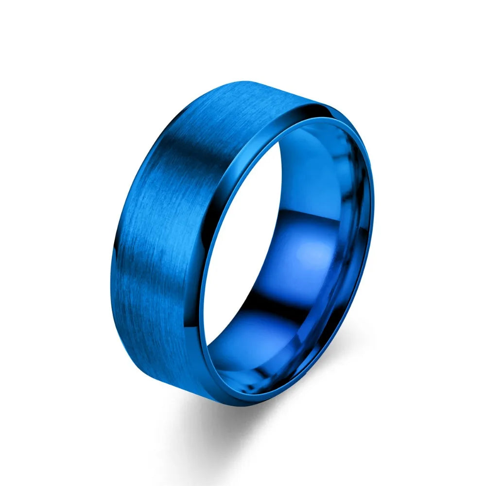 Stainless Steel Men’s Band Ring (Sizes 6–13)