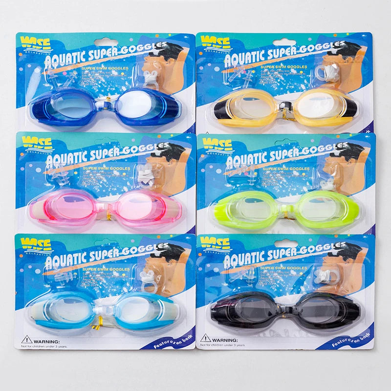 Swim Goggles with Nose Clip & Earplugs