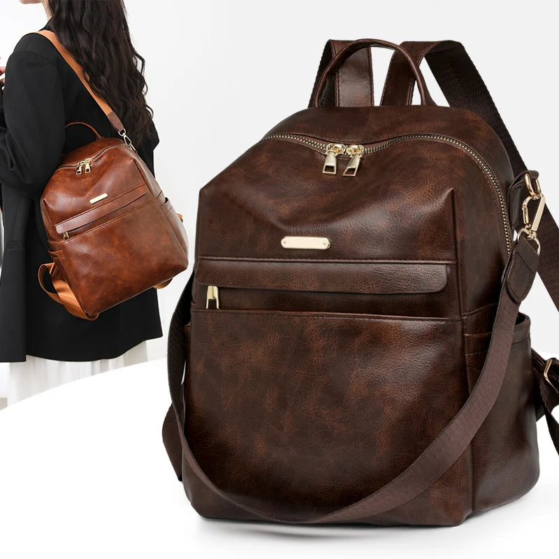 Stylish Solid Color Women’s Backpack