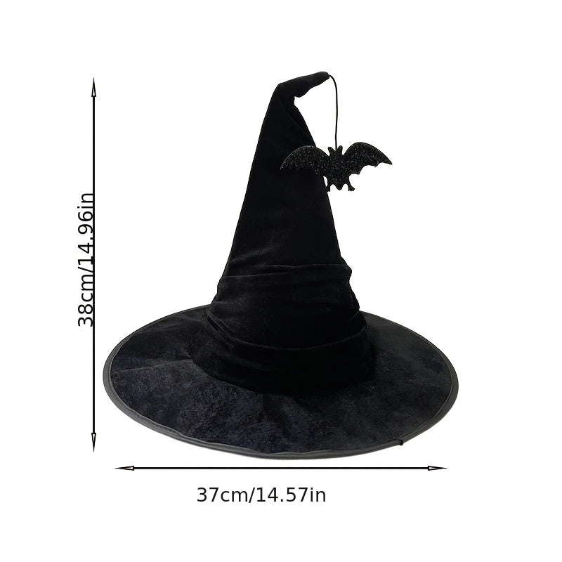 Halloween Velvet-Look Witch Hat