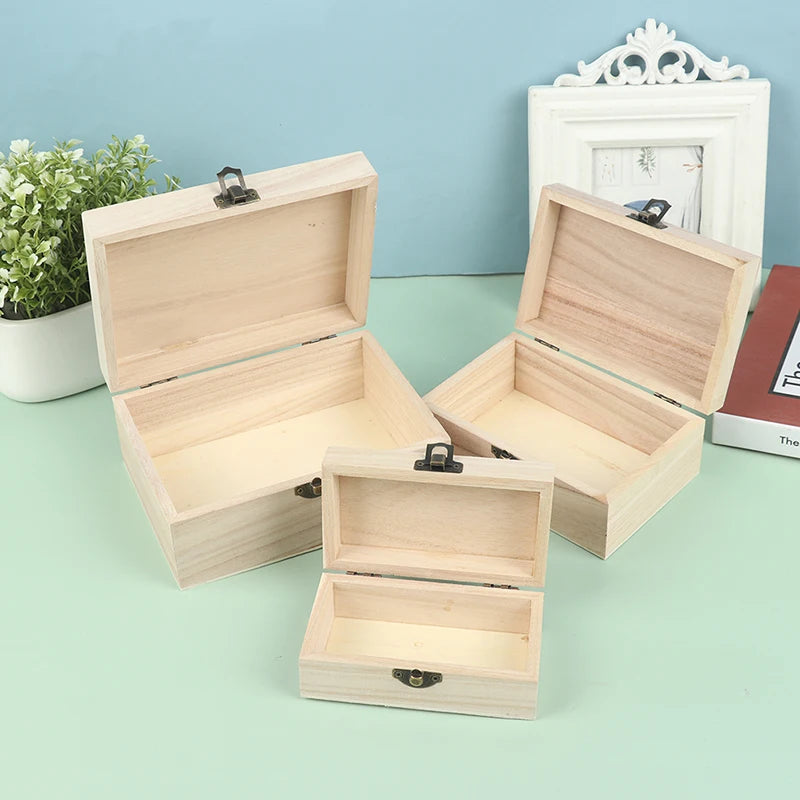 Rectangular Wooden Storage Box
