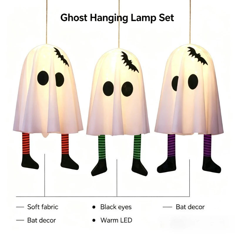 Halloween Light-Up Ghost with Striped Legs