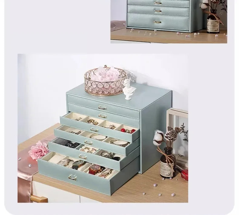 Large Leather Jewelry Storage Box