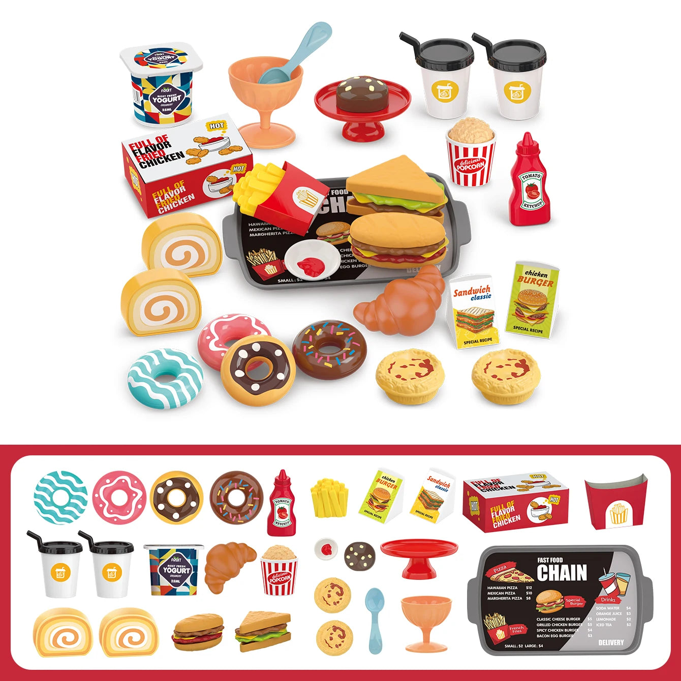 Pretend Play Kitchen Food Toy Set