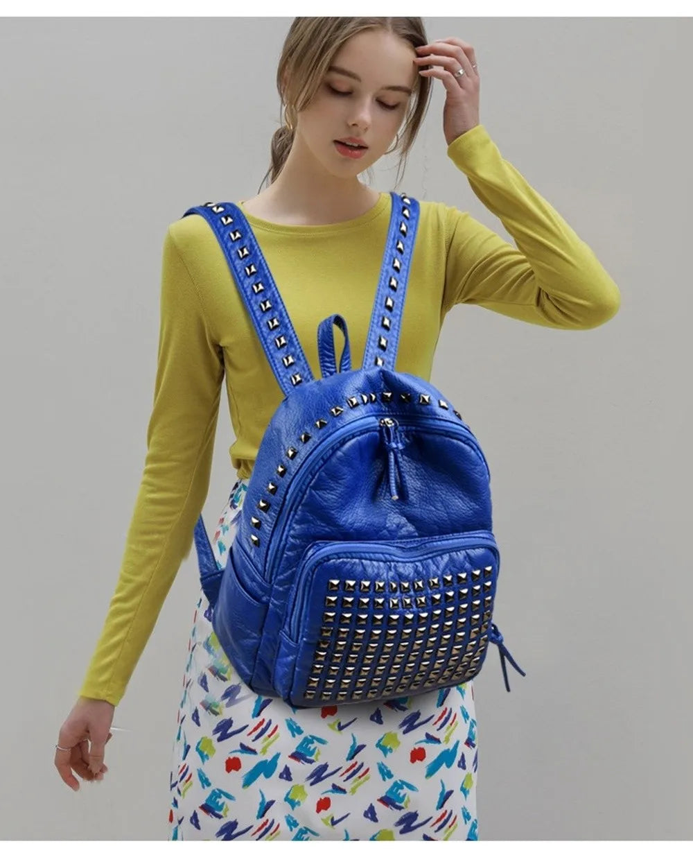 Stylish Rivet Backpack for Men & Women