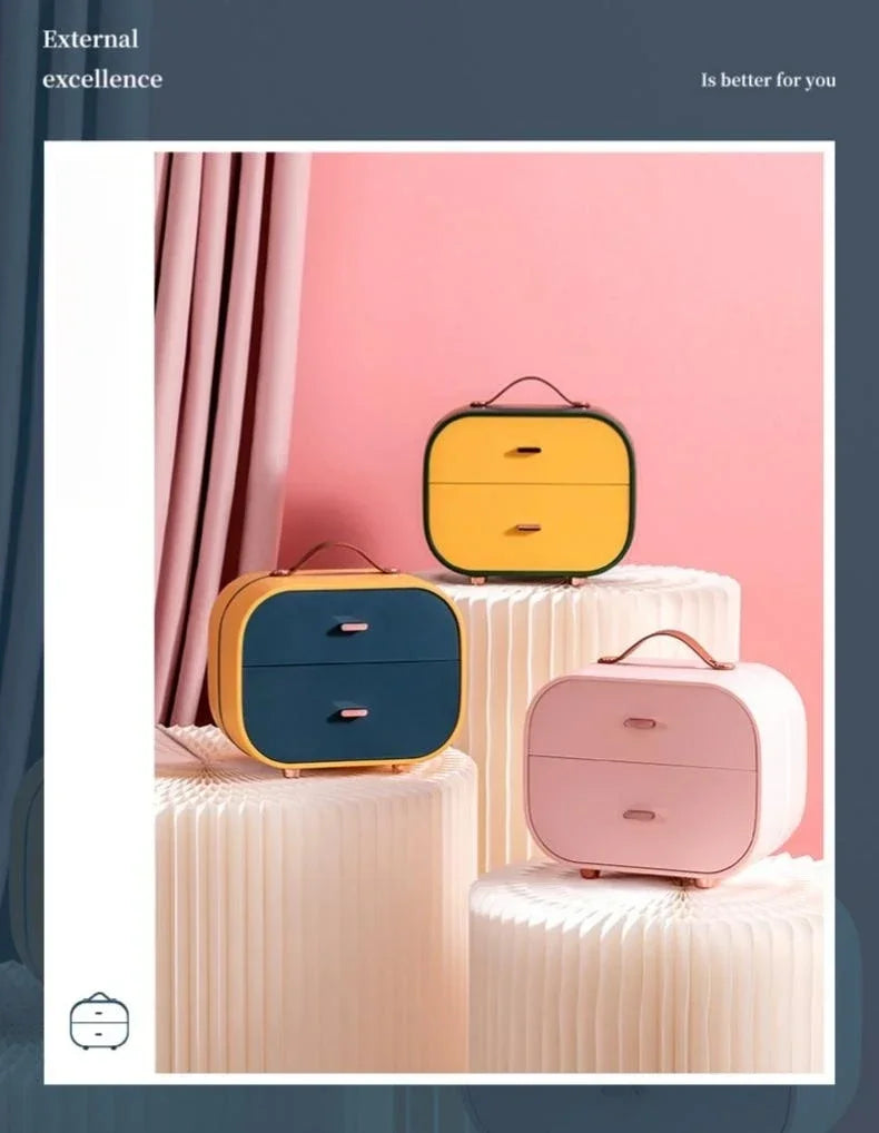 Travel Jewelry Organizer Box with Handle