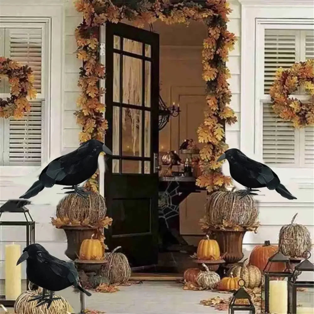 Halloween Black Crow Decorations