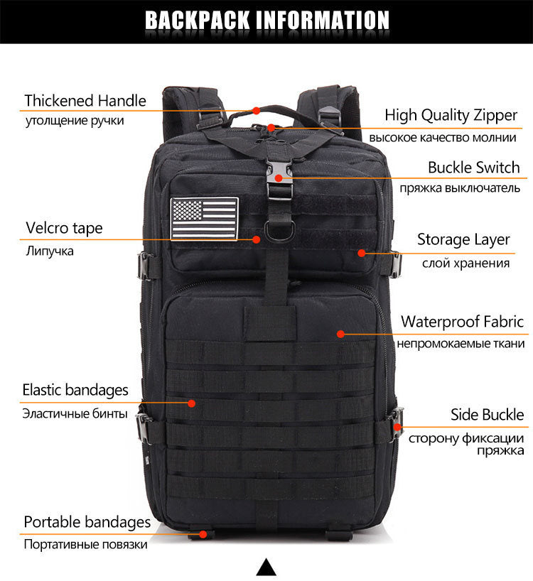 50L Men’s Tactical Outdoor Backpack