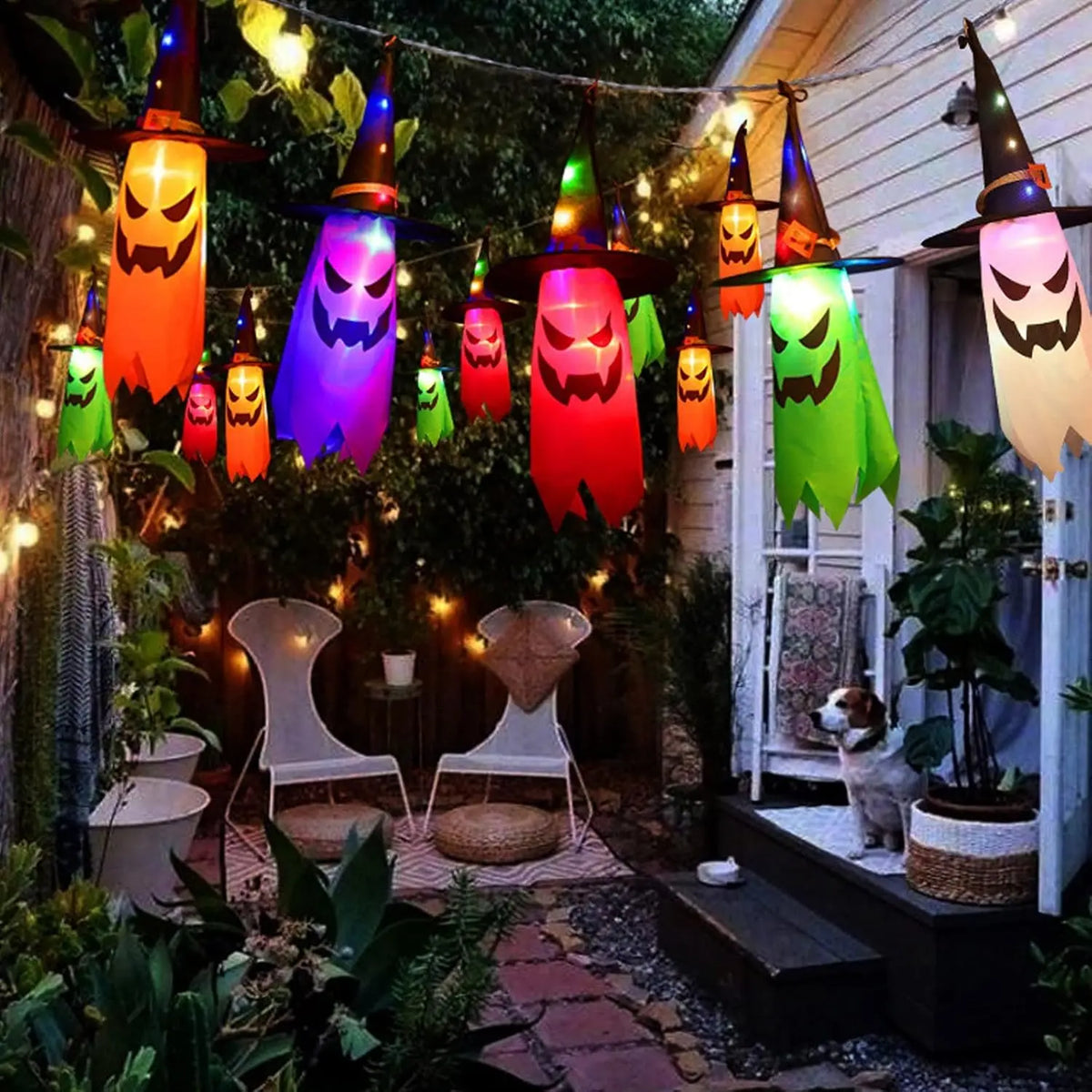 Halloween Light-Up Witch Ghosts – 5 Pack