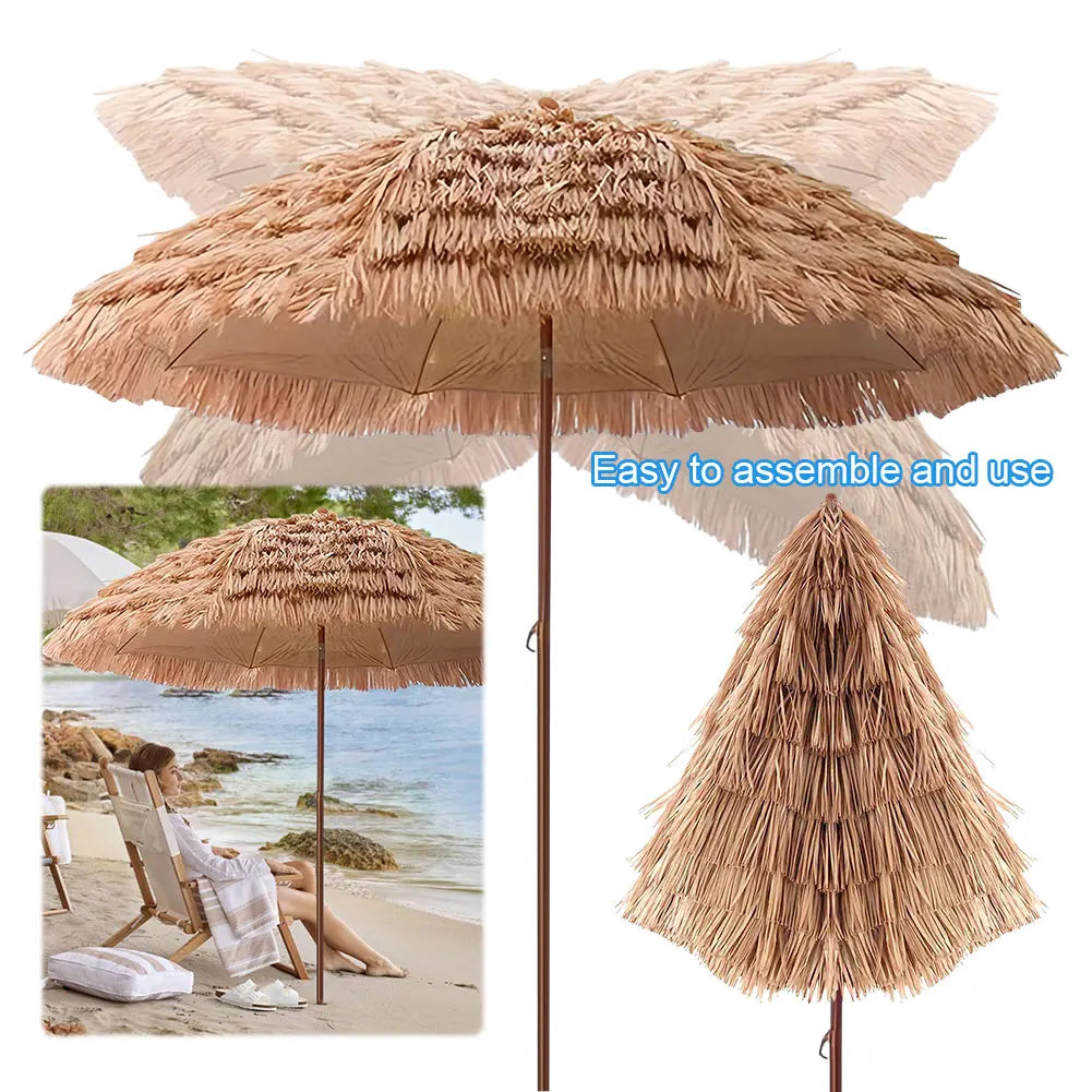 Large 8-Rib Tiki Beach Umbrella