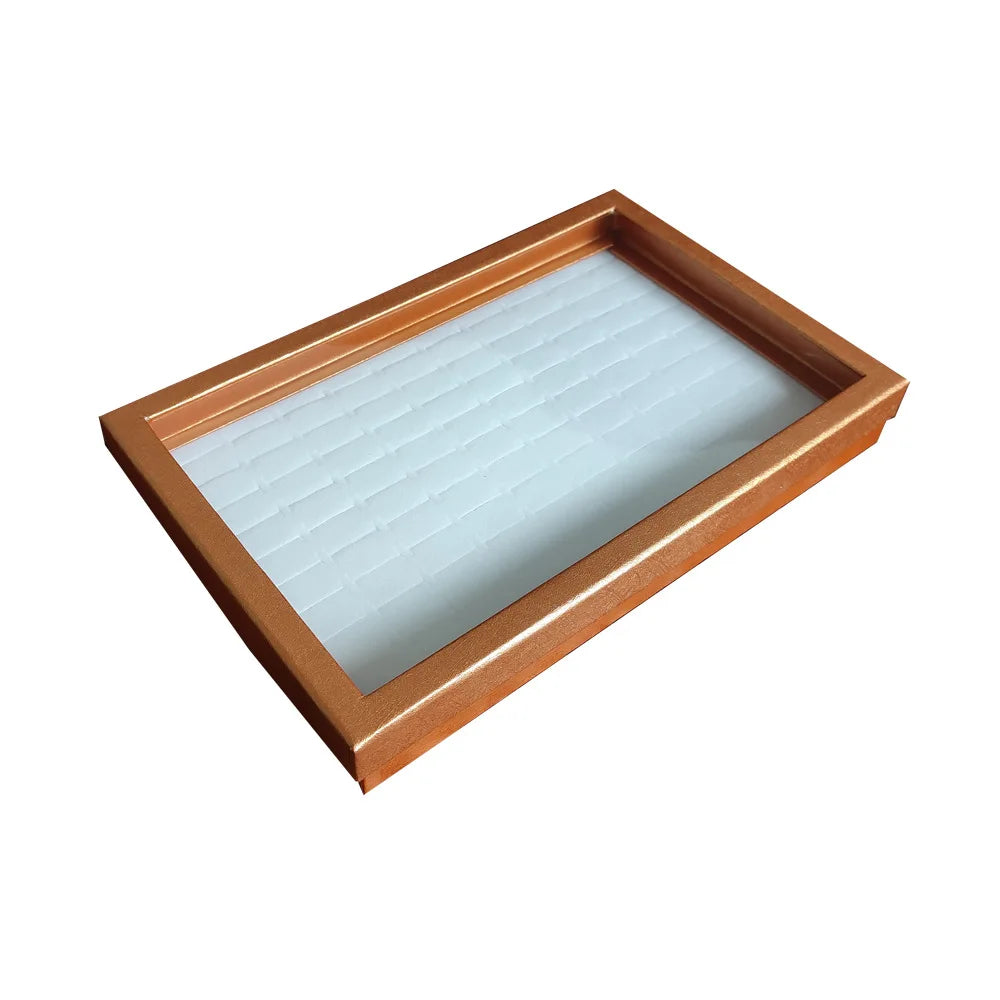 100-Slot Jewelry Display Box with Transparent Cover