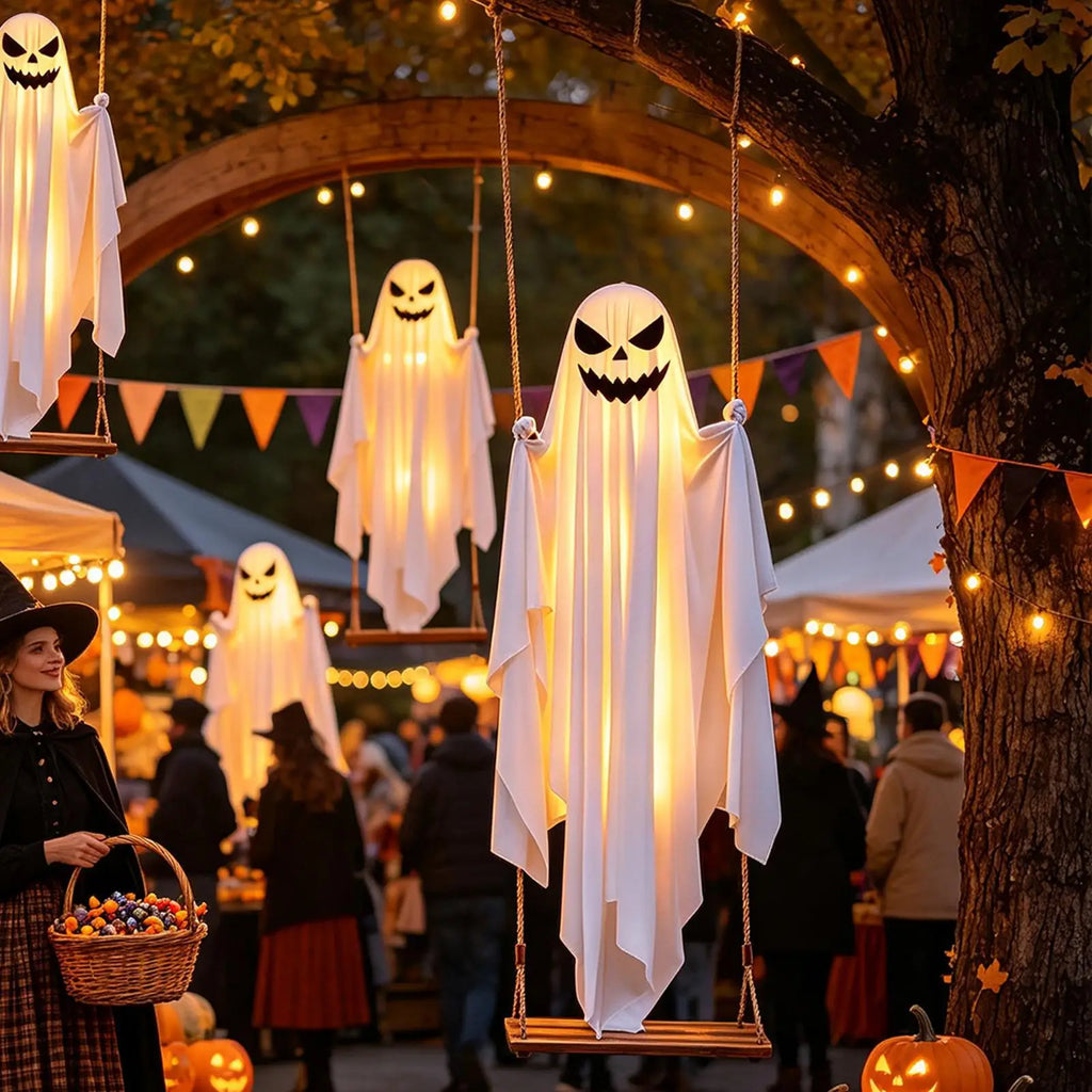 Halloween Light-Up Swinging Ghost