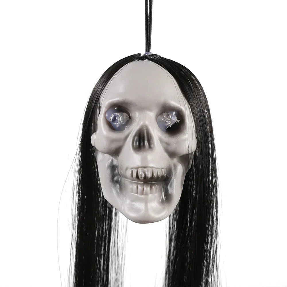Halloween Long-Haired Light-Up Skull