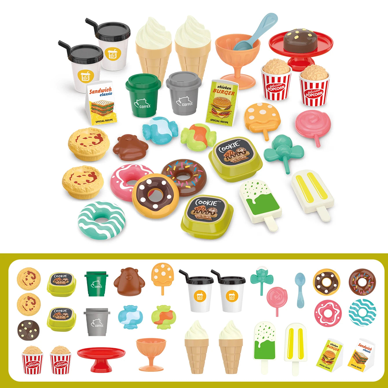 Pretend Play Kitchen Food Toy Set