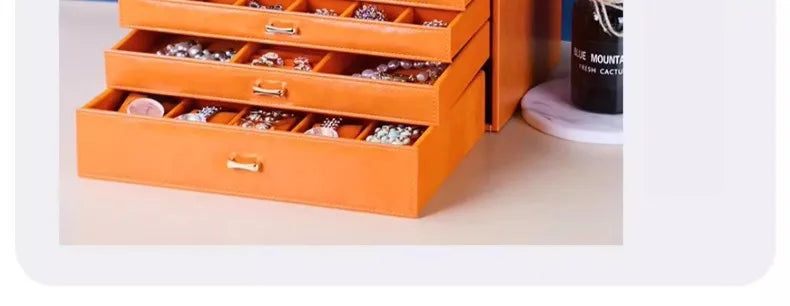 Large Leather Jewelry Storage Box