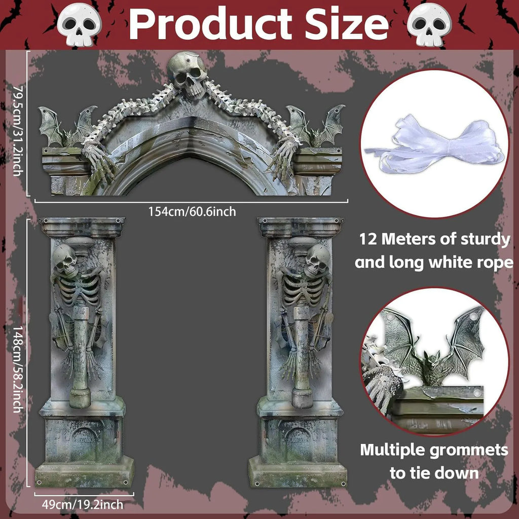 Halloween Skeleton Gate Backdrop