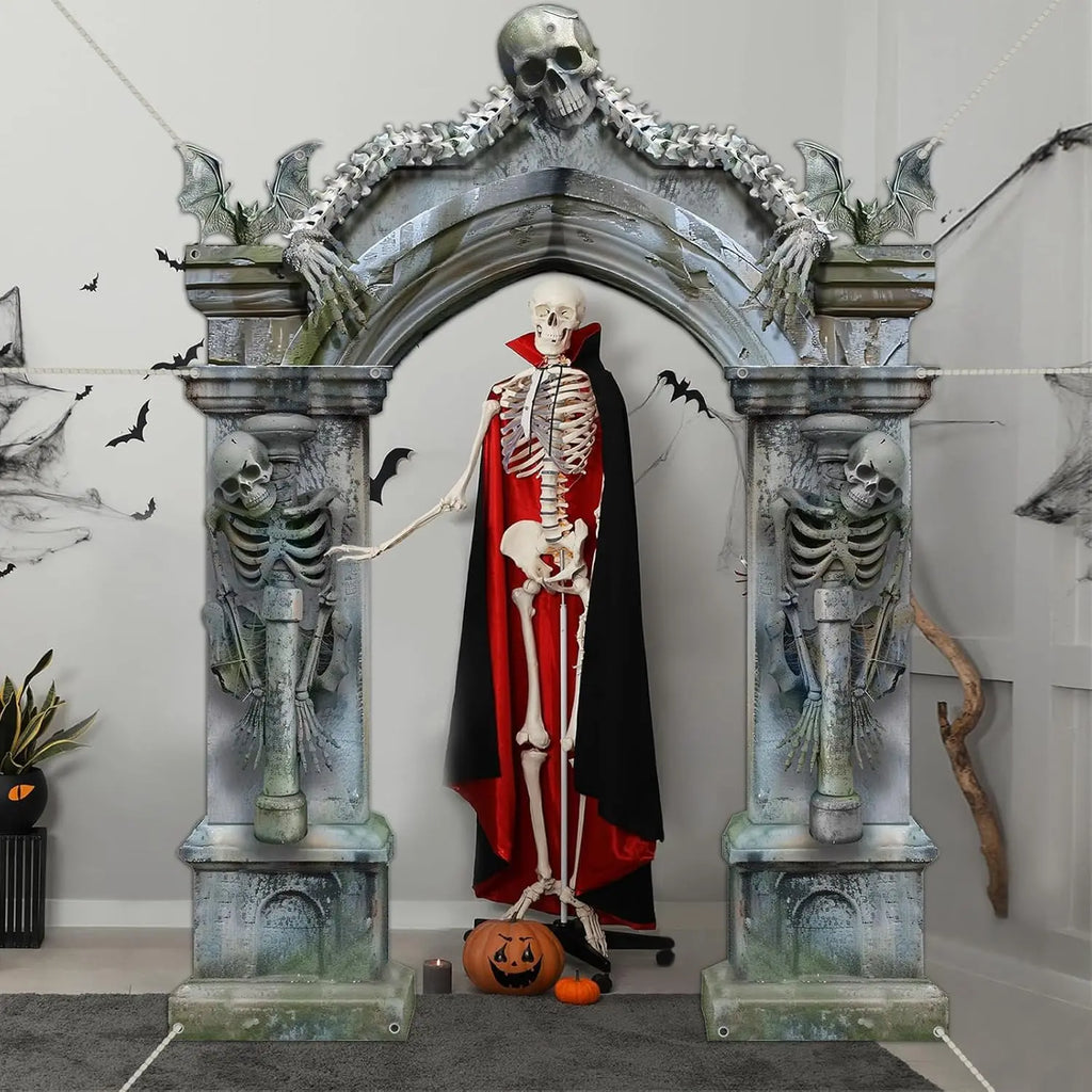 Halloween Skeleton Gate Backdrop