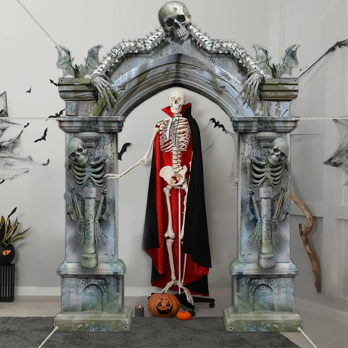 Halloween Skeleton Gate Backdrop
