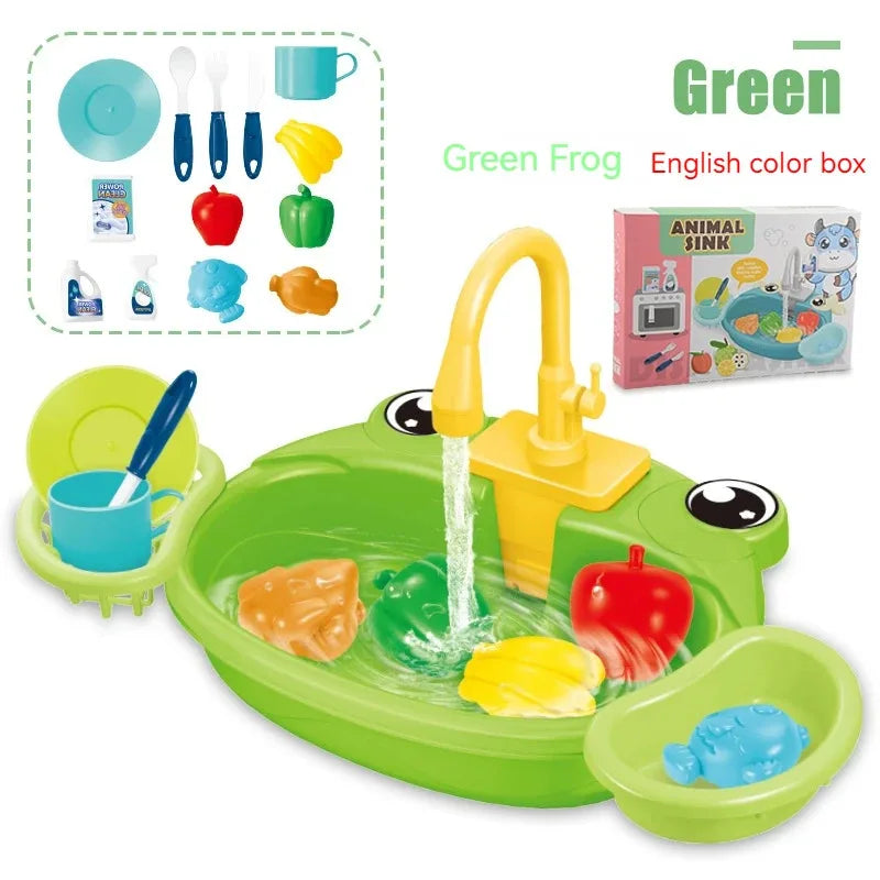 Kids Electric Kitchen Sink Play Set