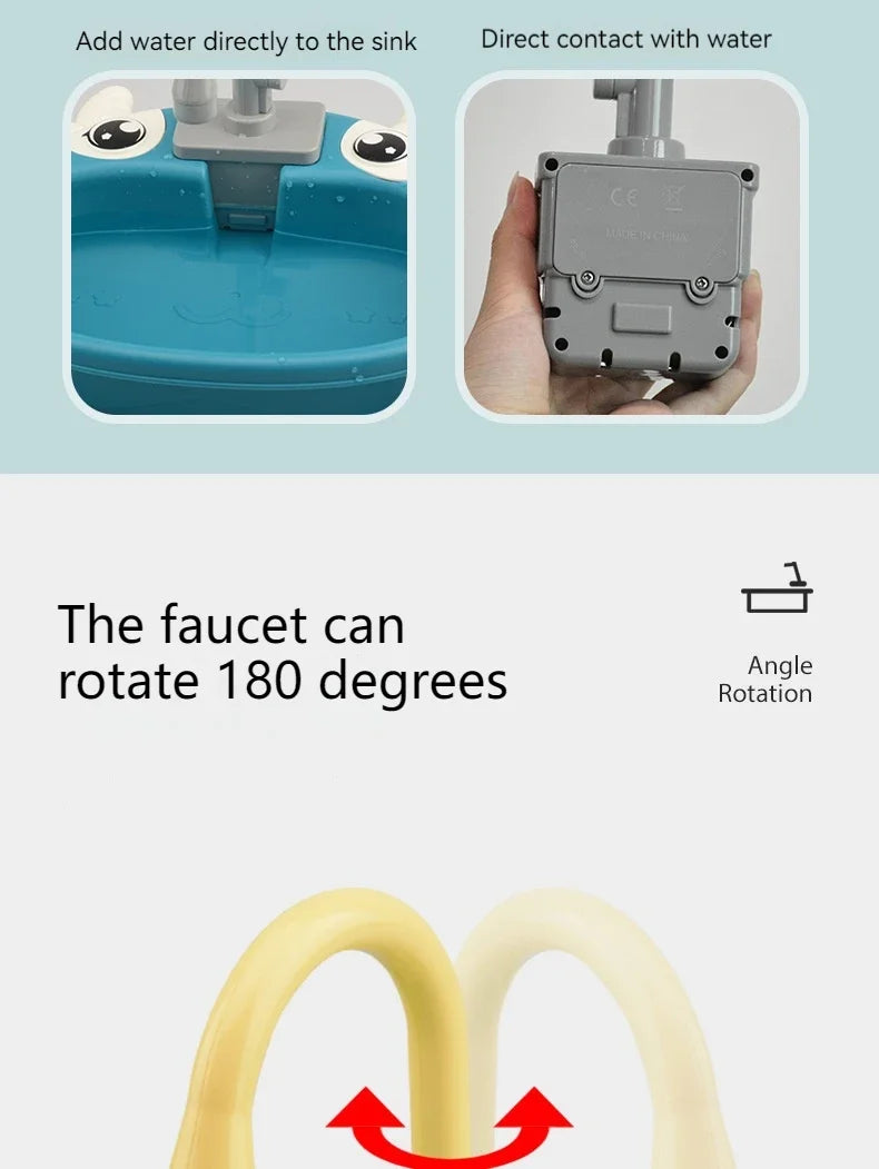 Kids Electric Kitchen Sink Play Set