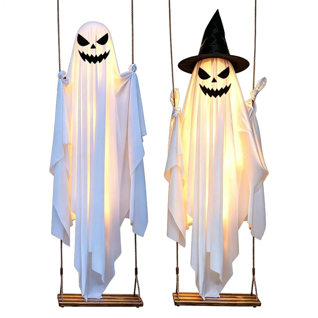 Halloween Light-Up Swinging Ghost