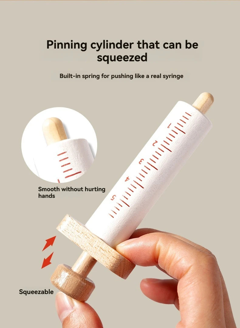 Kids Wooden Doctor Pretend Play Set