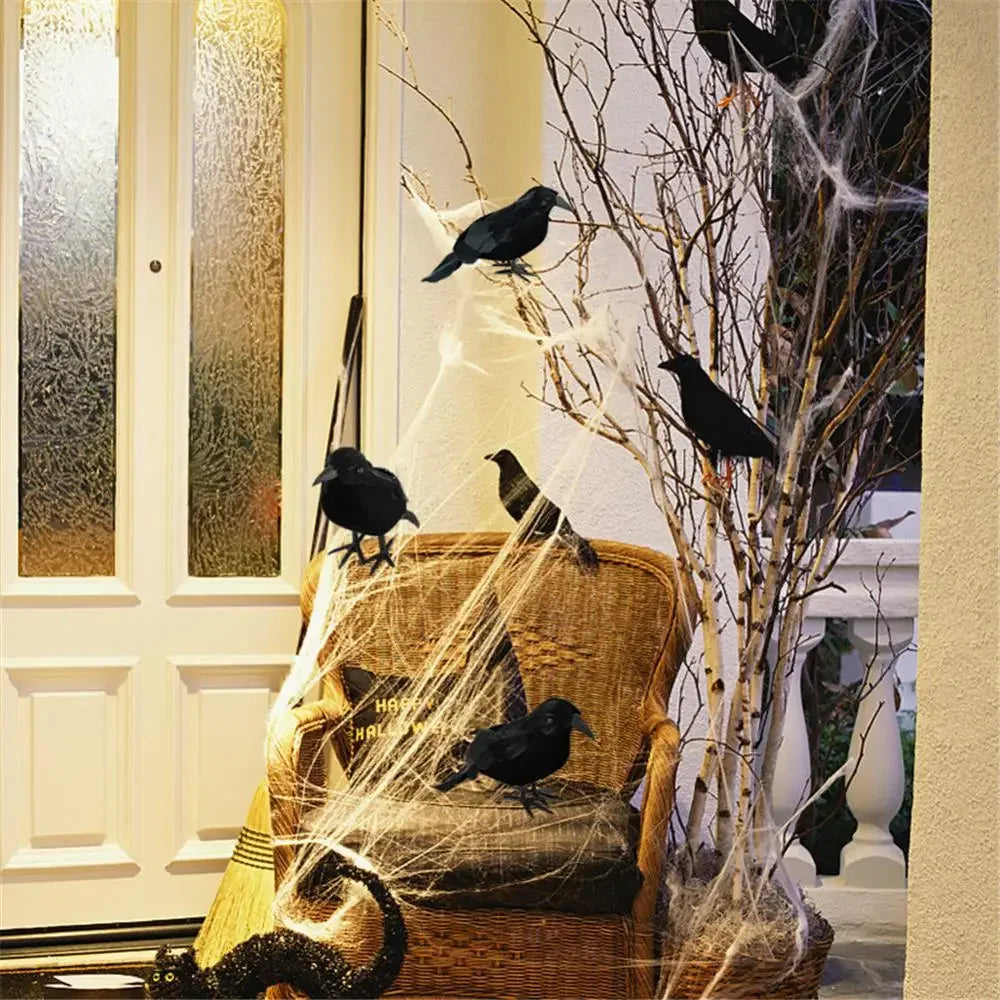 Halloween Black Crow Decorations