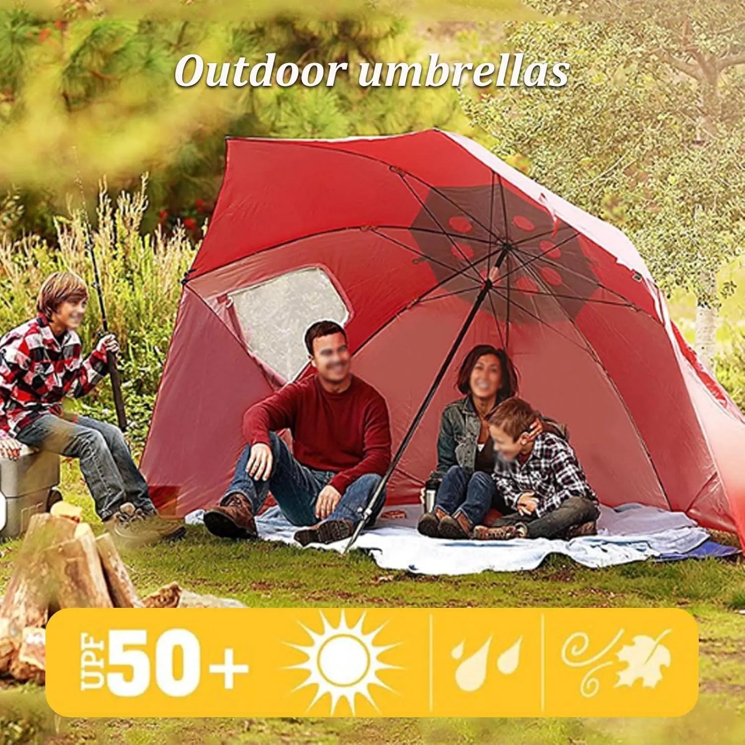Large Windproof Outdoor Sunshade Umbrella