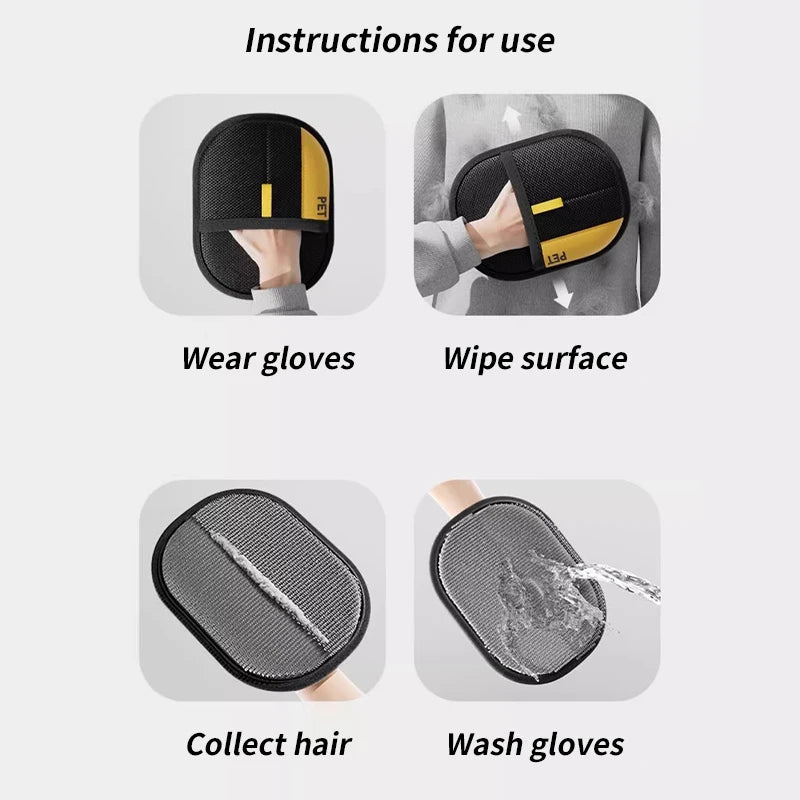 Pet Hair Cleaning & Grooming Gloves