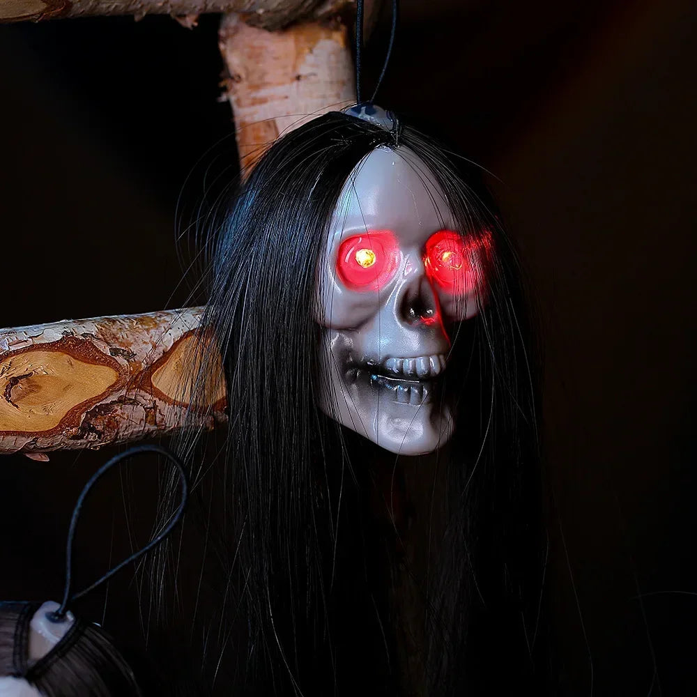 Halloween Long-Haired Light-Up Skull