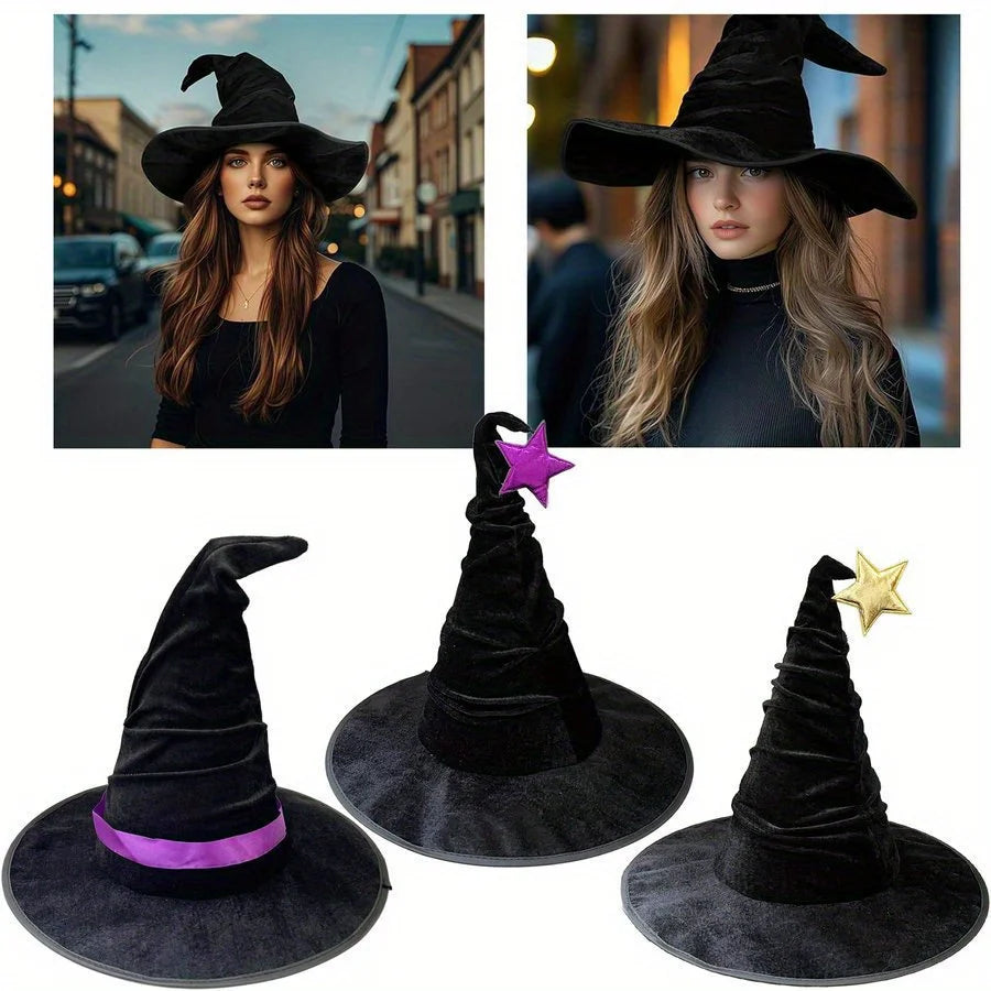Halloween Velvet-Look Witch Hat