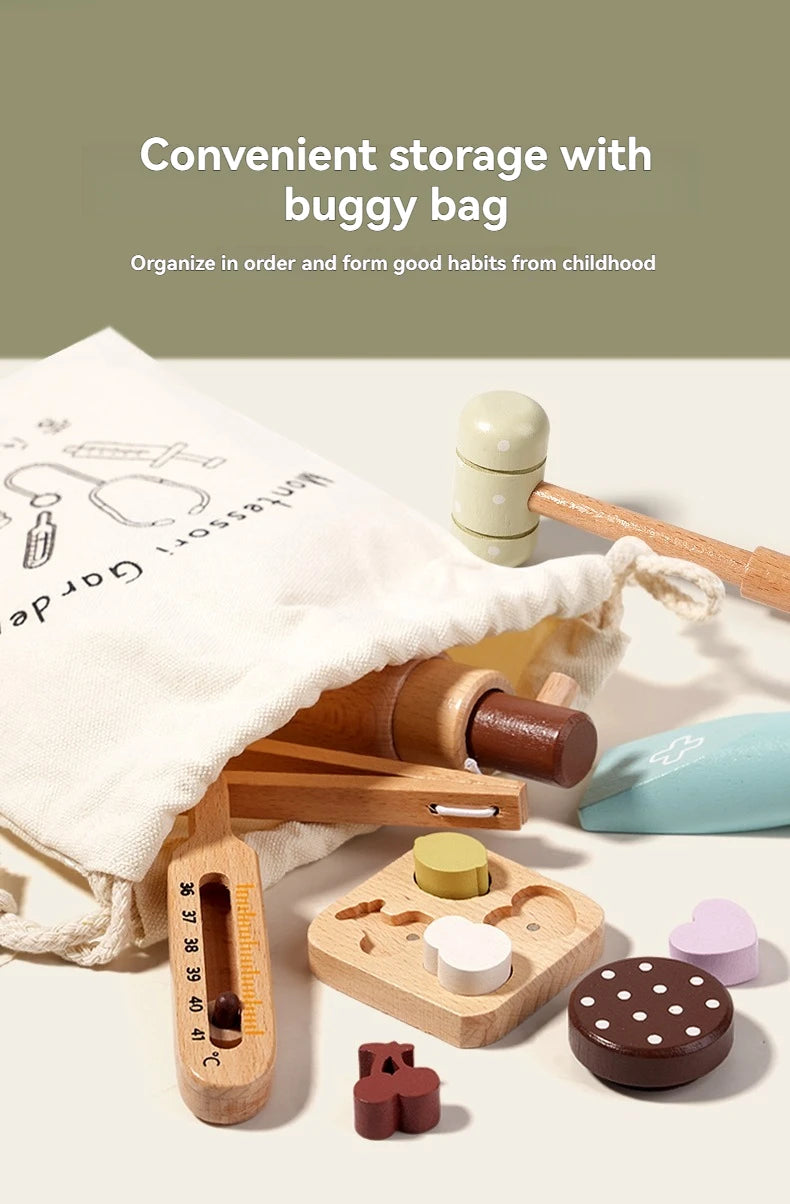 Kids Wooden Doctor Pretend Play Set