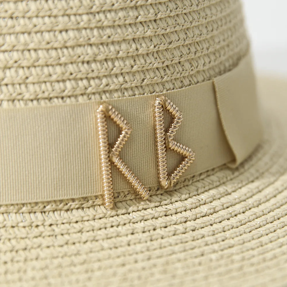 Elegant Ribbon Straw Hat