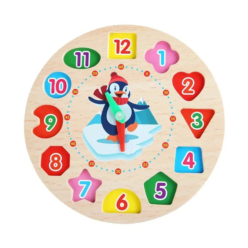 Kids Wooden Clock Learning Toy