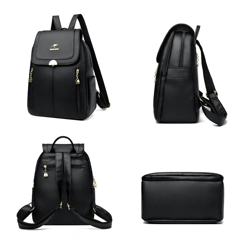 Small Elegant Women’s Leather Backpack