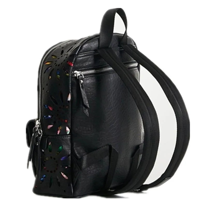 Light Luxury Hollow Flower Designer Backpack
