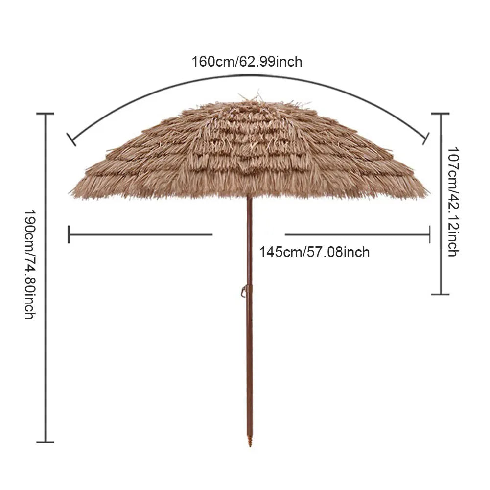 Large 8-Rib Tiki Beach Umbrella