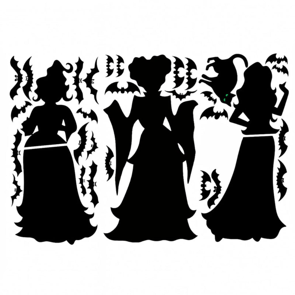 Halloween Witch & Bat Window Decals