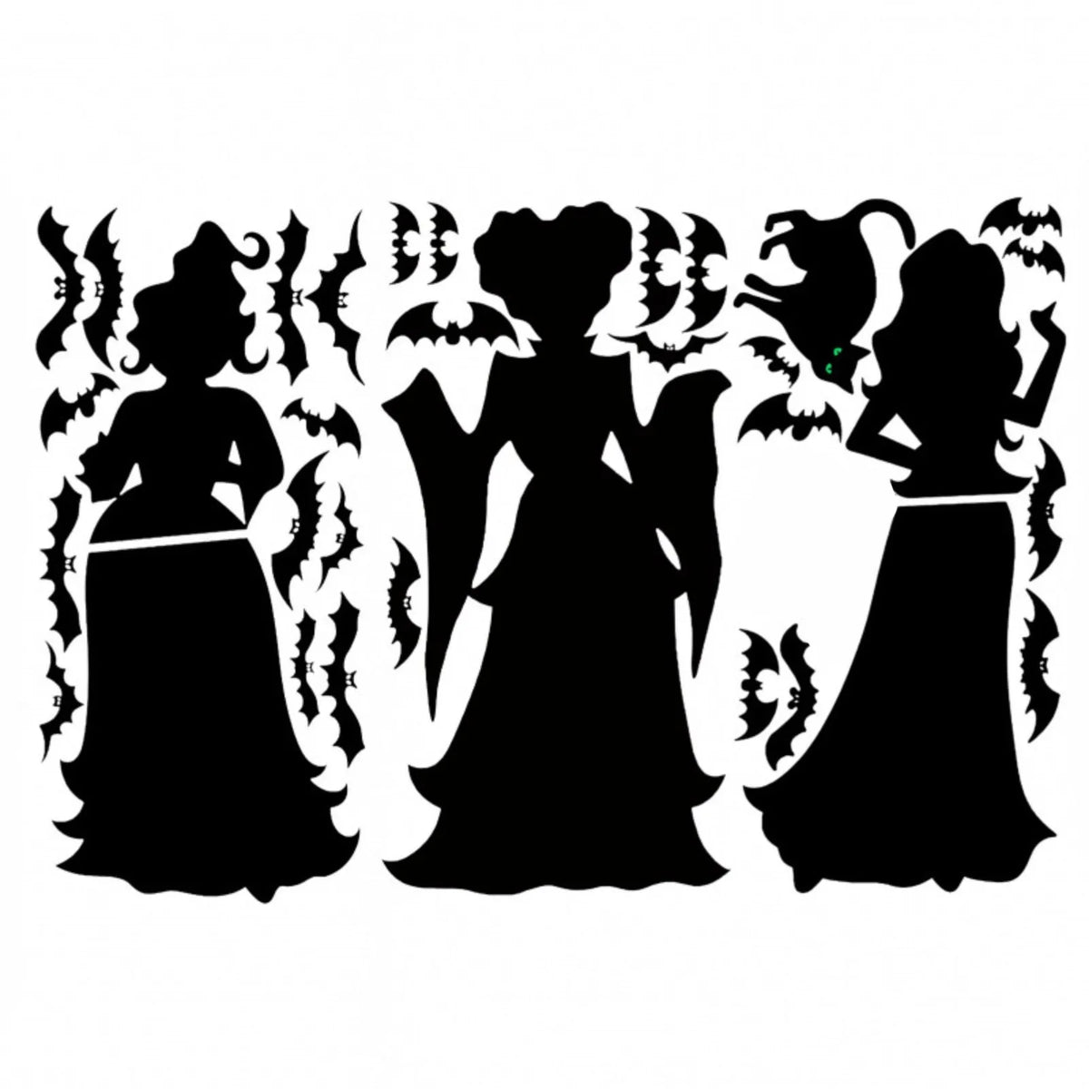 Halloween Witch & Bat Window Decals