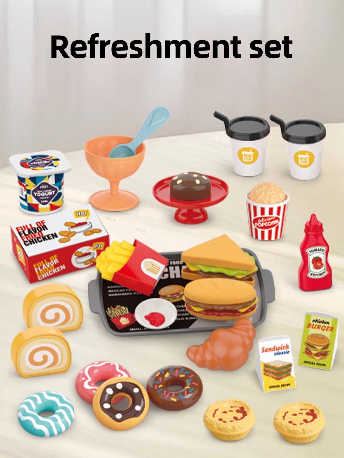 Pretend Play Kitchen Food Toy Set