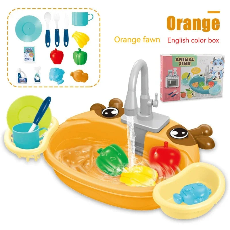 Kids Electric Kitchen Sink Play Set