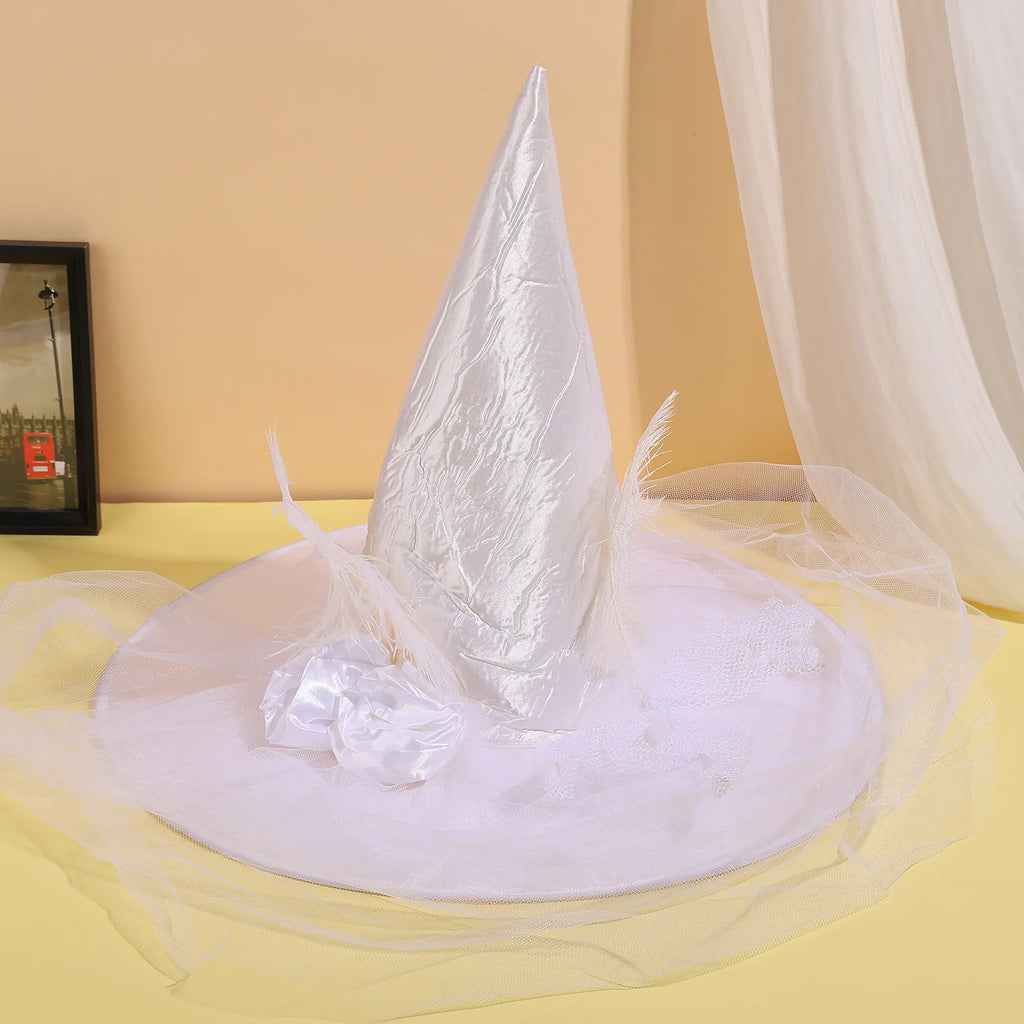Halloween Rose & Veil Witch Hat